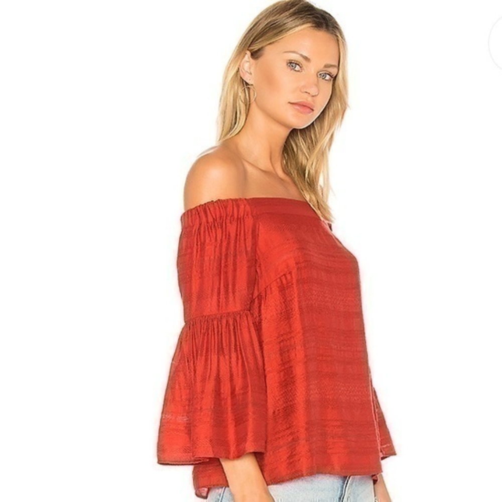 1. STATE Off Shoulder Bell Sleeve Blouse sz M
